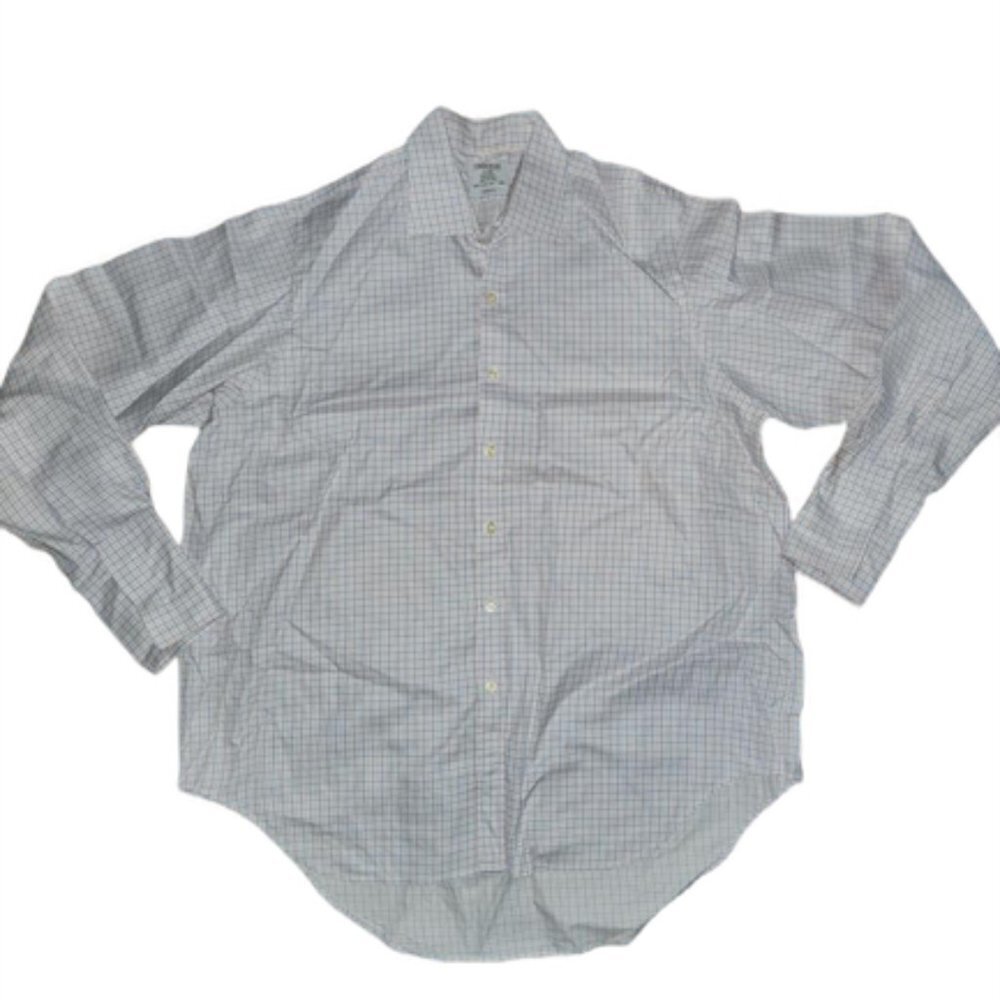 T.M. Lewin White, Blue White and Red Club Collar Shirt 17.5 36